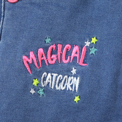 Infant Girls Denim Pant Cat Corn - Mid Blue