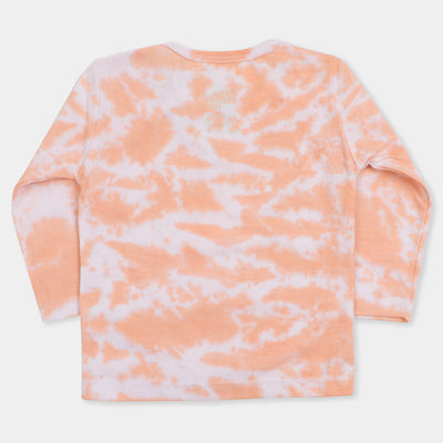 Infant Girls Knitted Suit Tie Dye - Peach