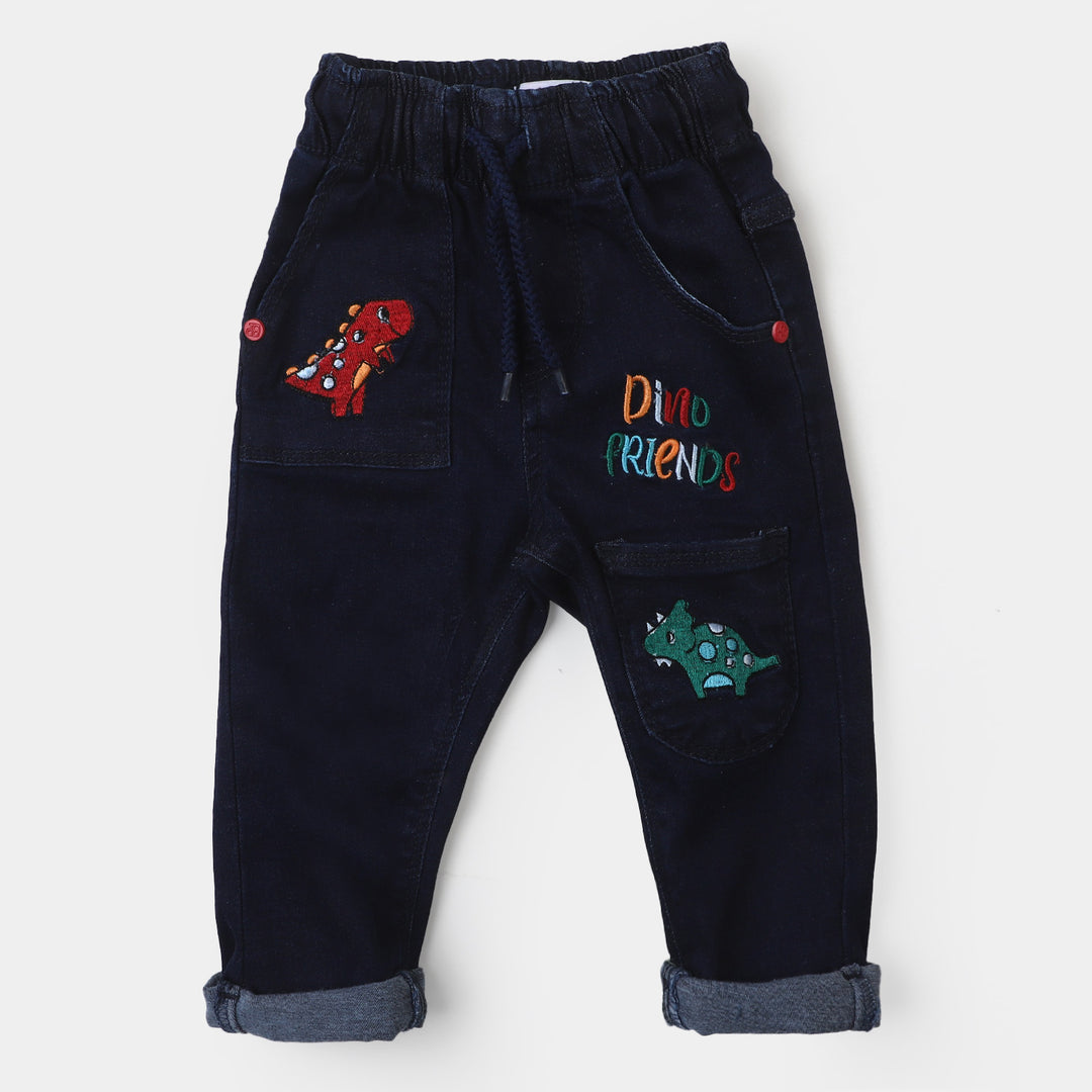 Infant Boys Denim Pant Dino Friends - Dark Blue