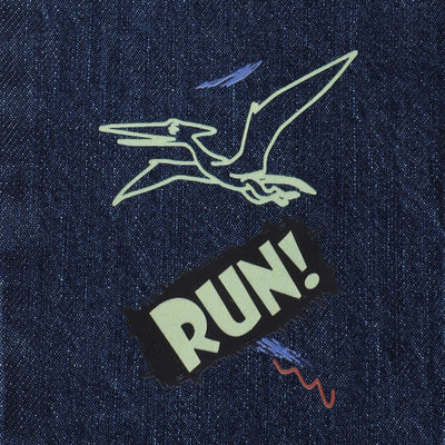Boys Denim Stretch Pant Dino Run - Mid Blue