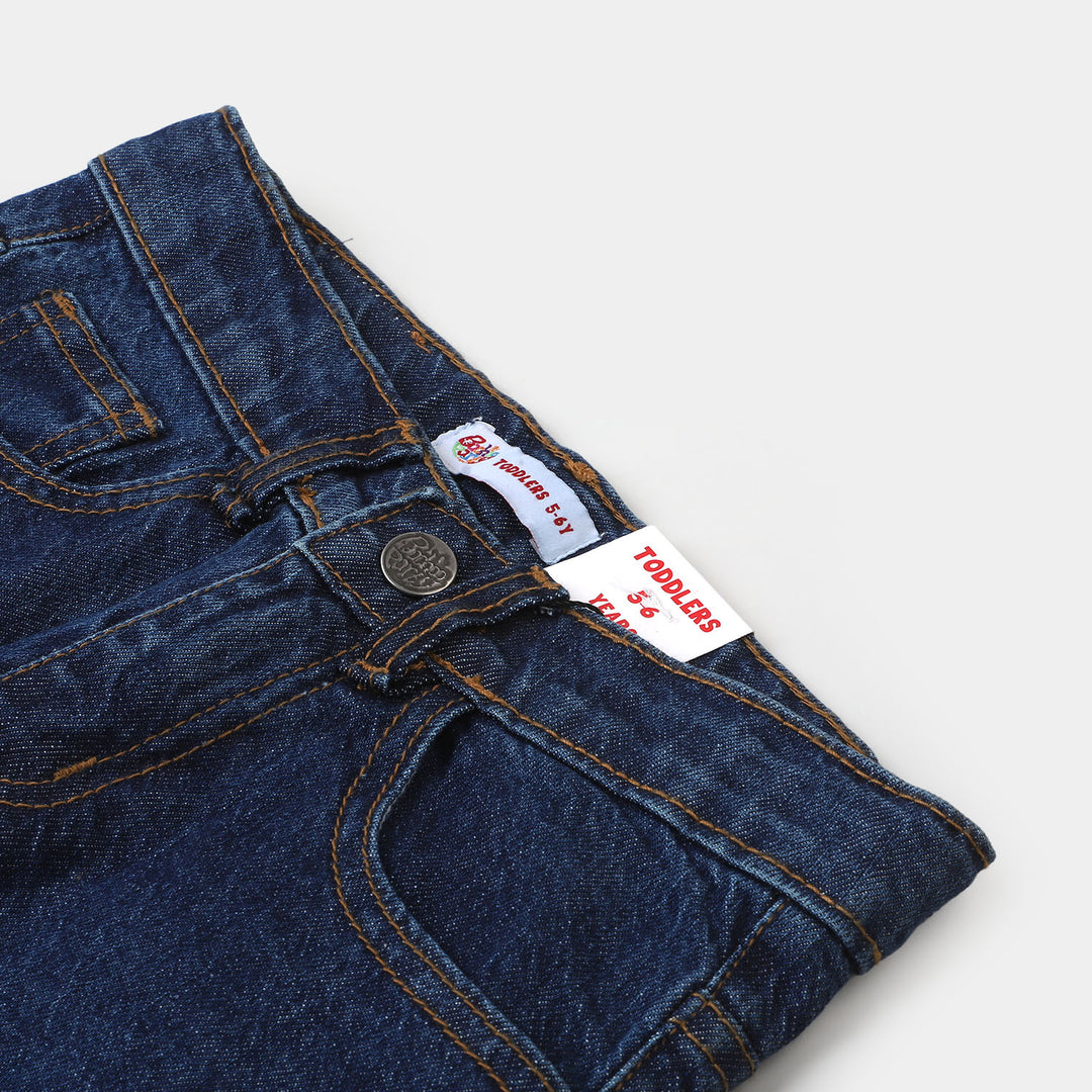 Boys Denim Stretch Pant Dino Run - Mid Blue