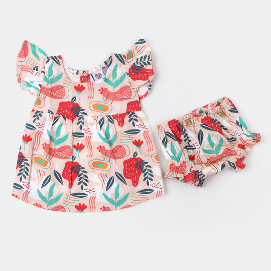 Infant Girls Woven 2Pcs Suit Flower - Multi