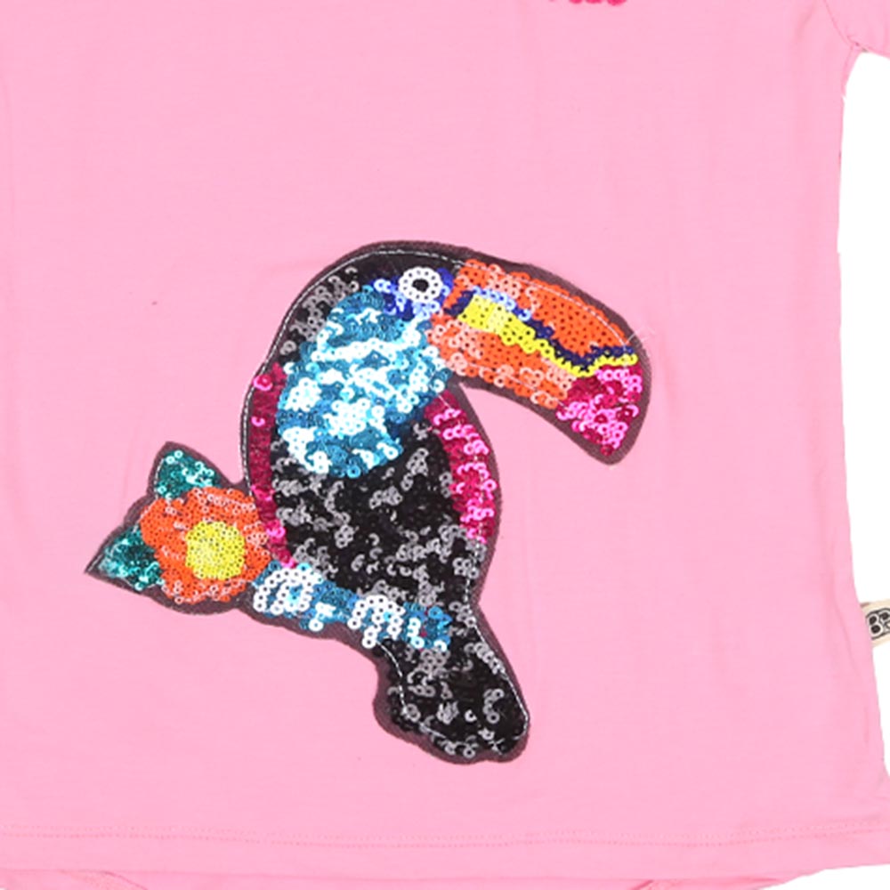 Girls T-Shirt H/S Applique - Pink A Boo