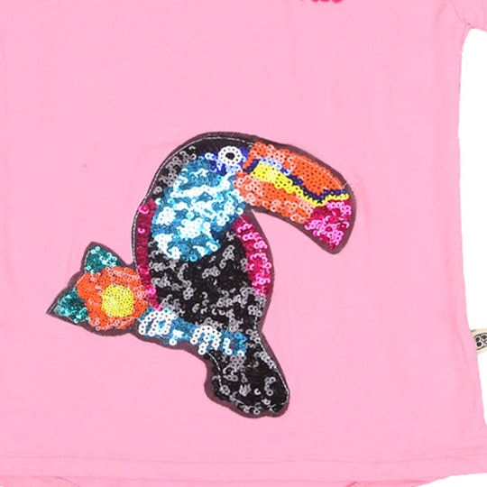 Girls T-Shirt H/S Applique - Pink A Boo