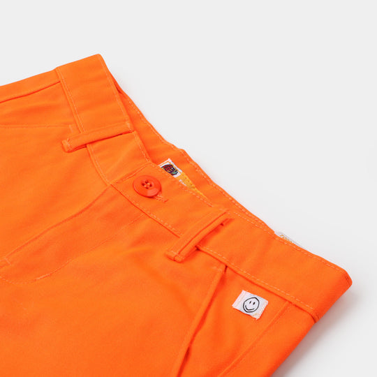 Boys Cotton Short Smile - Neon Orange