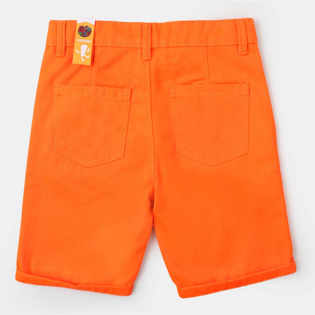 Boys Cotton Short Smile - Neon Orange