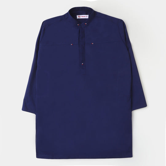 Teens Boys Cotton Styling Kurta - Navy
