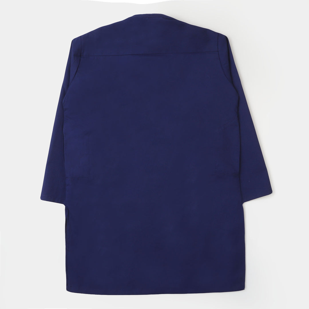 Teens Boys Cotton Styling Kurta - Navy