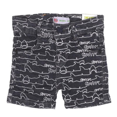 Infant Boys Short Denim Shark Waves DC - GREY