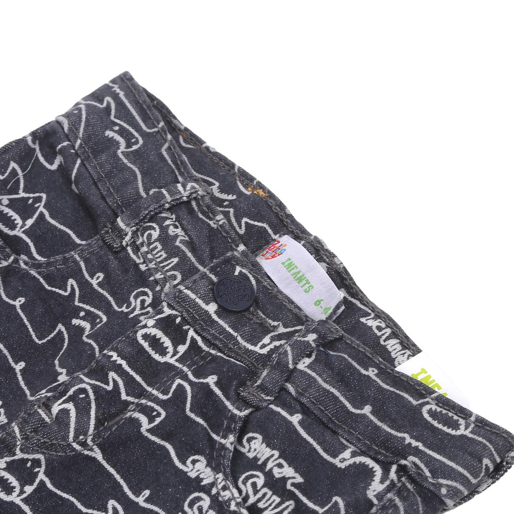 Infant Boys Short Denim Shark Waves DC - GREY