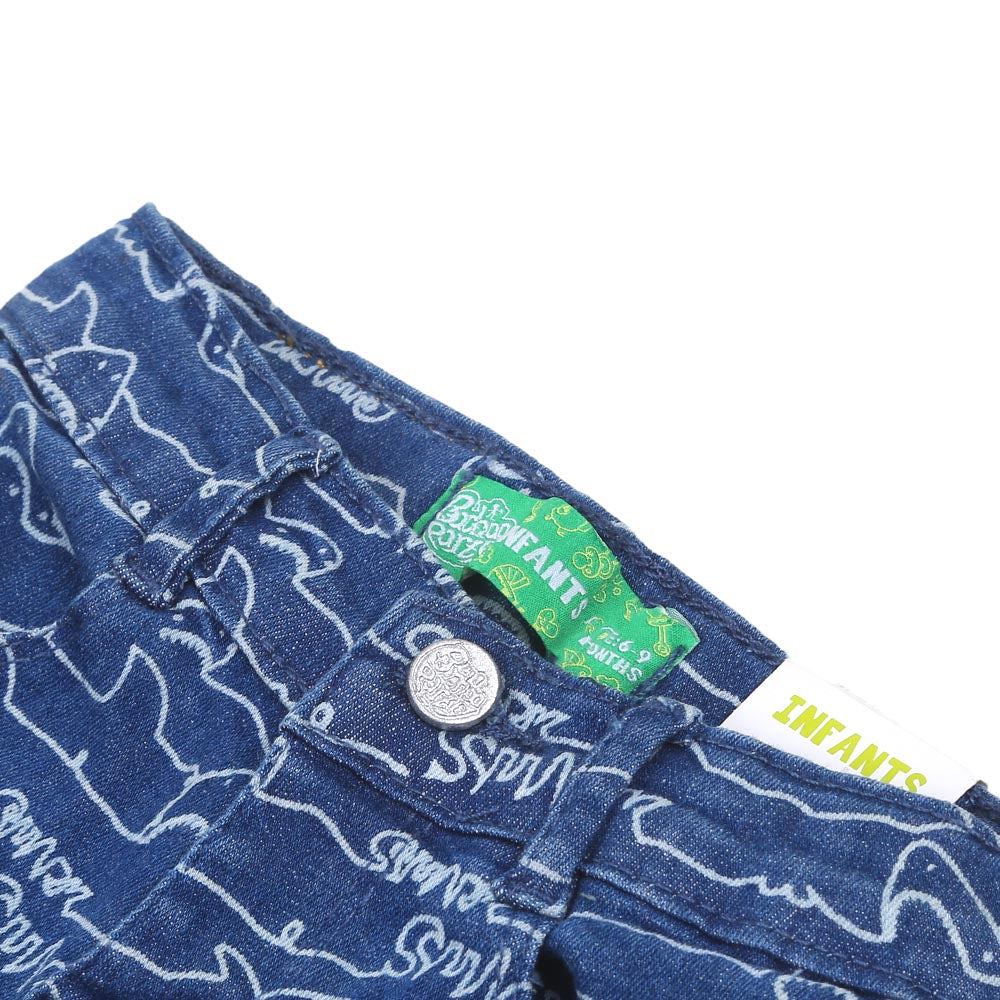 Infant Boys Short Denim Shark Waves DC - Mid Blue