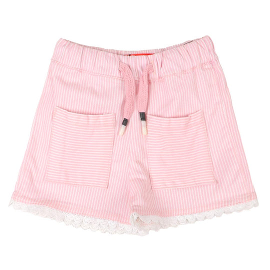 Girls Cotton Shorts Stripe - Pink Strip