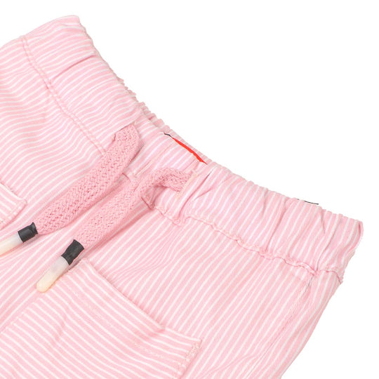 Girls Cotton Shorts Stripe - Pink Strip