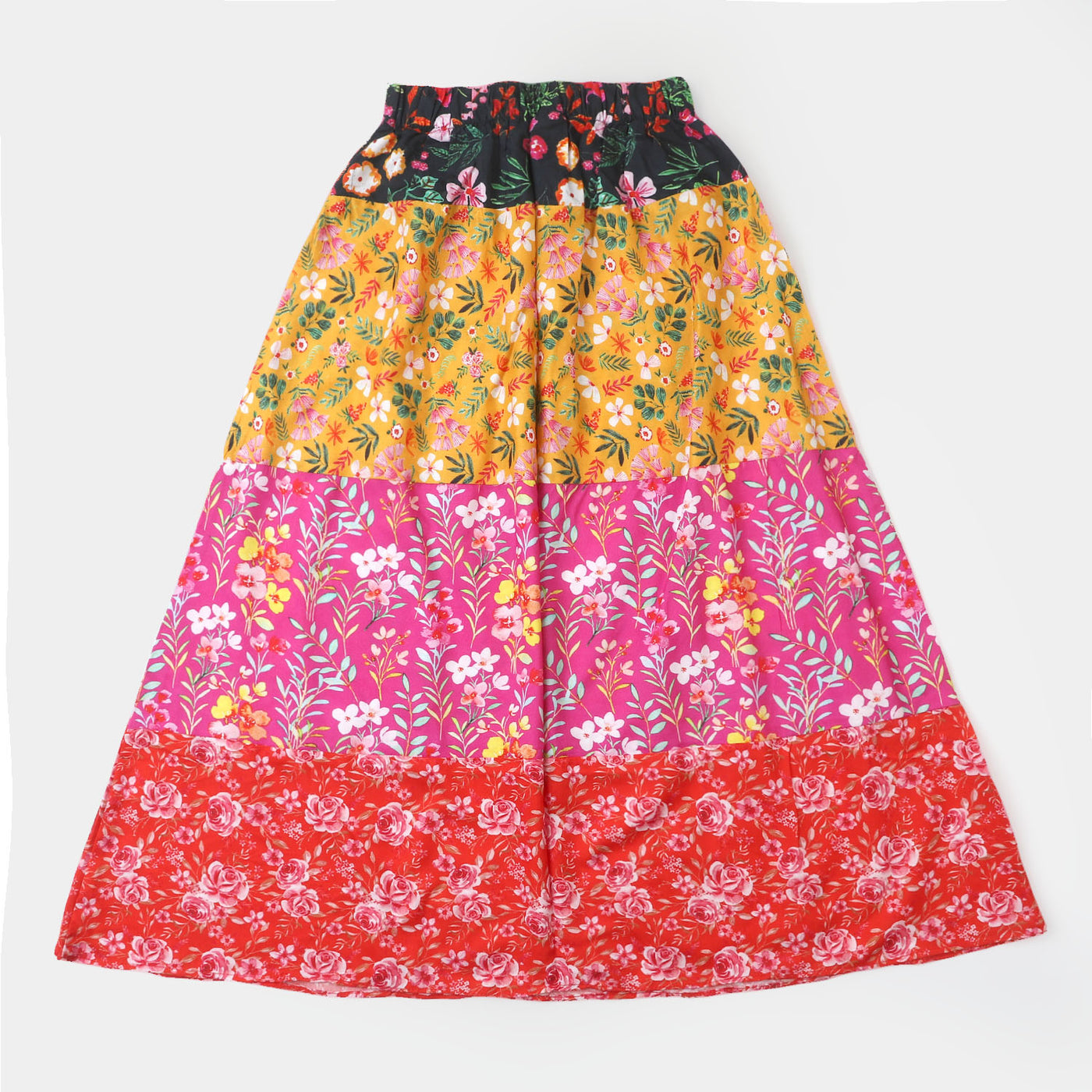 Girls Digital Print Long Skirt Maze - Multi