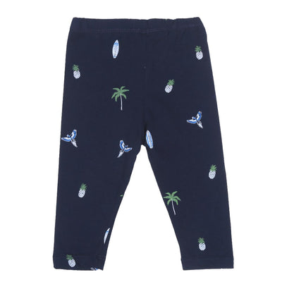 Infant Girls Printed Tights Pineapple - NAVY