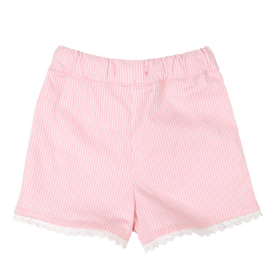 Girls Cotton Shorts Stripe - Pink Strip