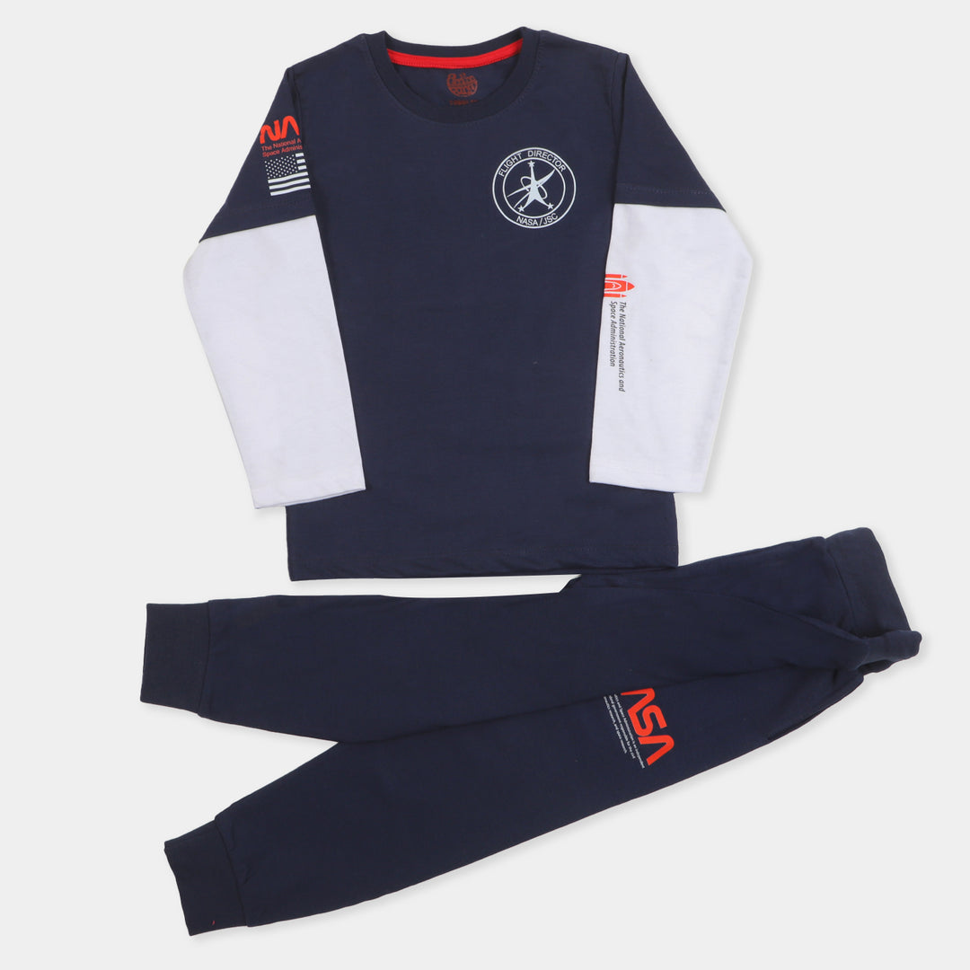 Boys 2 PCs Suit Nasa Flight - Navy