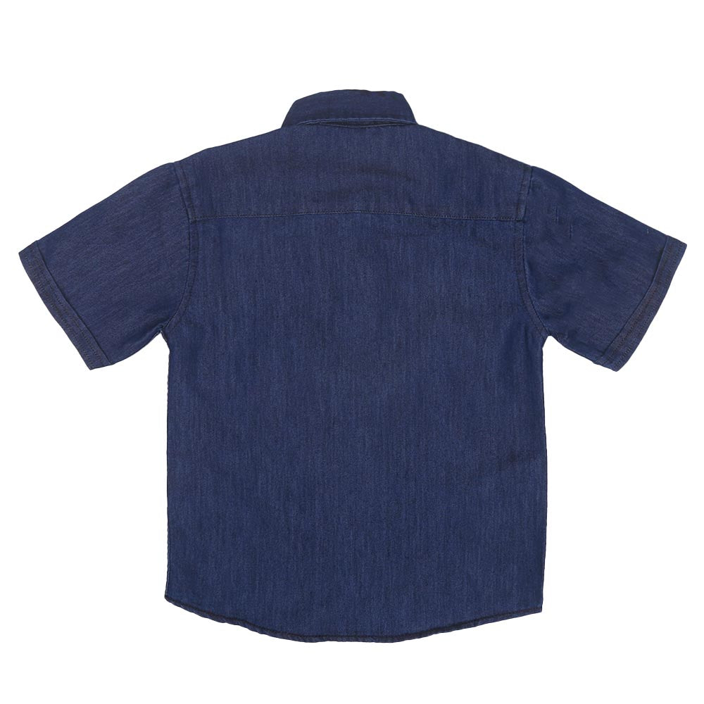 Boys Casual Shirt Shark In Pocket - Blue