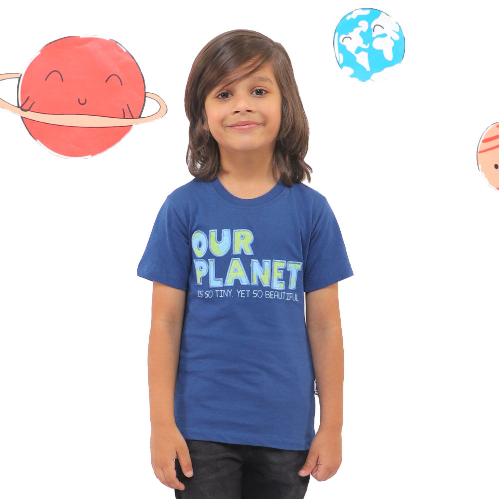 Boys T-Shirt Our Planet - Navy Peony