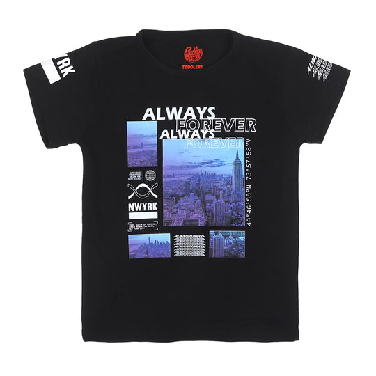 Boys T-Shirt H/S Always Forever - BLACK