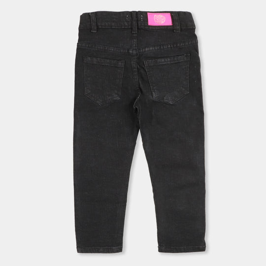 Basic Black Denim Pant For Girls