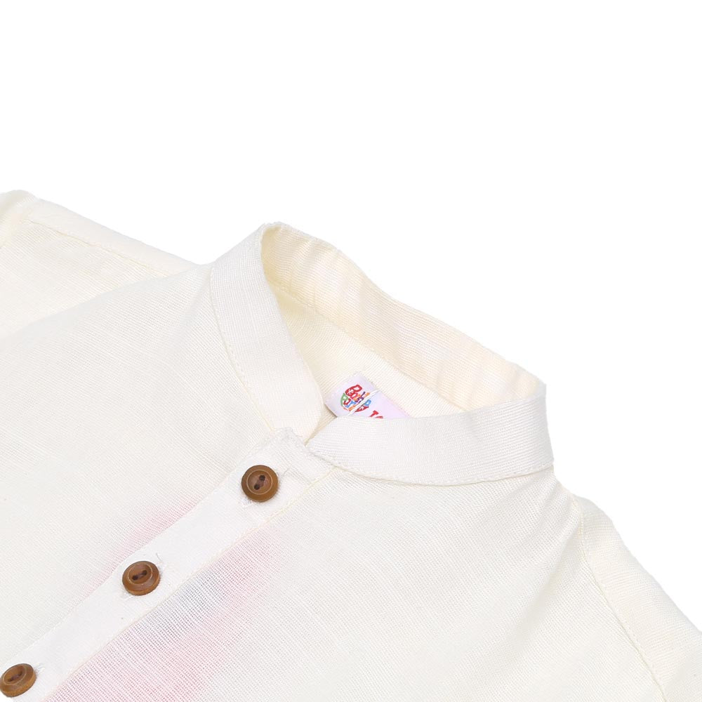 Boys Kurta Slub - OFF-White