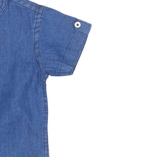 Infant Boys Shirt Denim Tape - Mid Blue