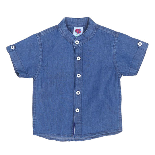 Infant Boys Shirt Denim Tape - Mid Blue