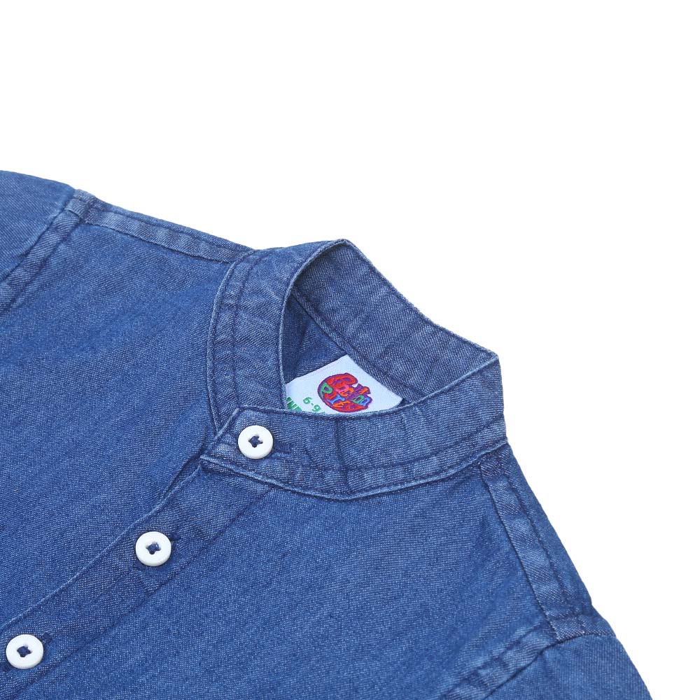 Infant Boys Shirt Denim Tape - Mid Blue