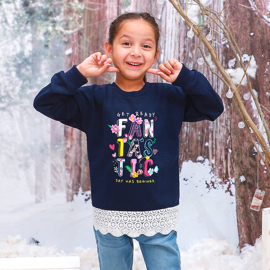 Girls Sweatshirt Fantastic - Navy