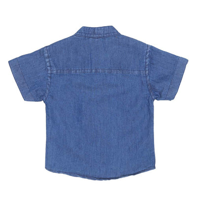 Infant Boys Shirt Denim Tape - Mid Blue