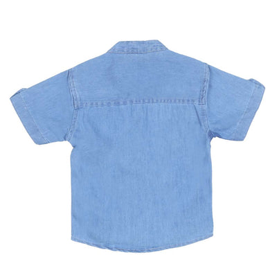Infant Boys Shirt Denim Tape - Ice Blue