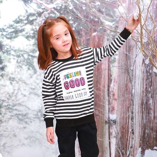 Girls Sweatshirt Good Day - White/Black