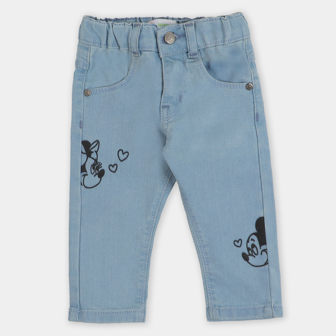 Infant Girls Pant Denim Love - Ice Blue