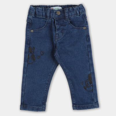 Infant Girls Pant Denim Love - Mid Blue