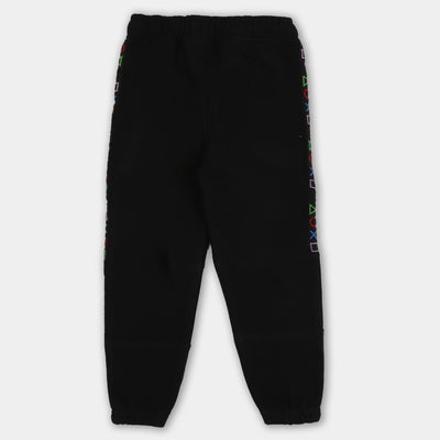 Boys Terry And Fleece Pajama Play Station - BLACK