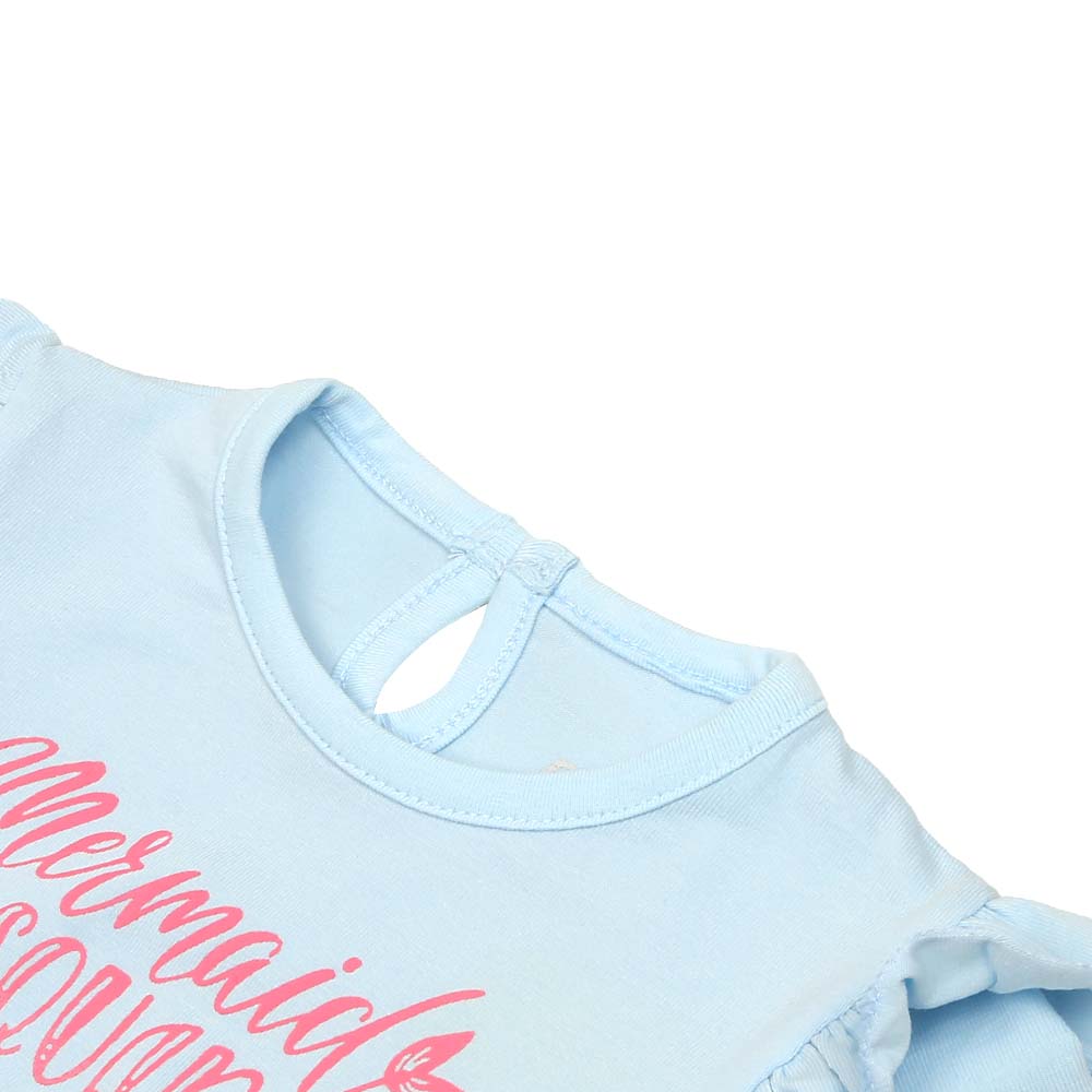 Infant Girls T-Shirt Mermaid Squad - Sky Blue