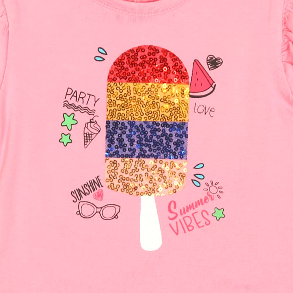 Infant Girls T-Shirt Summer Vibes - Pink A Boo