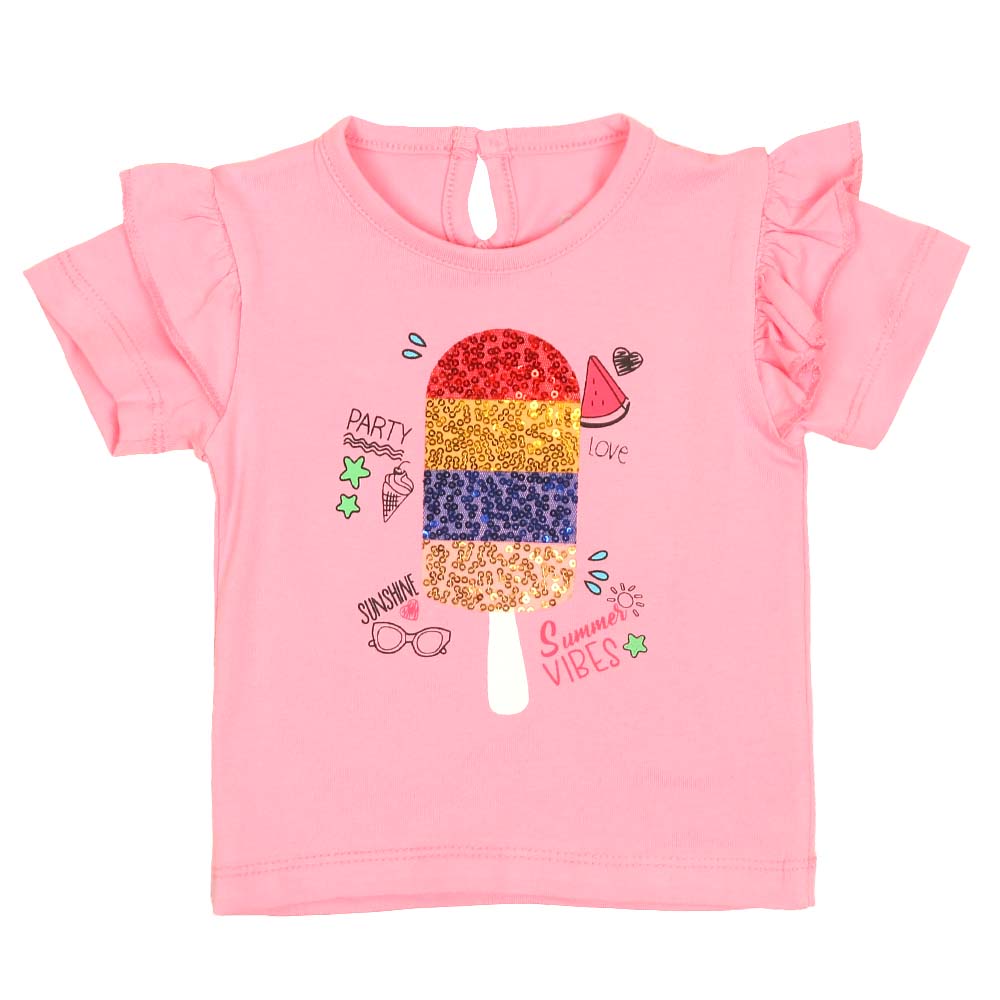 Infant Girls T-Shirt Summer Vibes - Pink A Boo