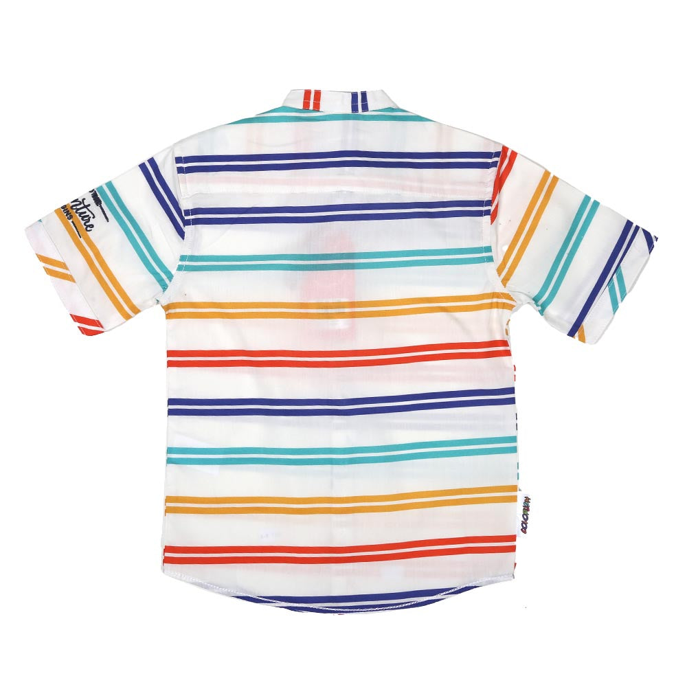 Adventure Begin Casual Shirt For Boys - Stripes