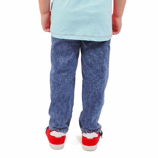 Boys Pant Denim Panels - Blue