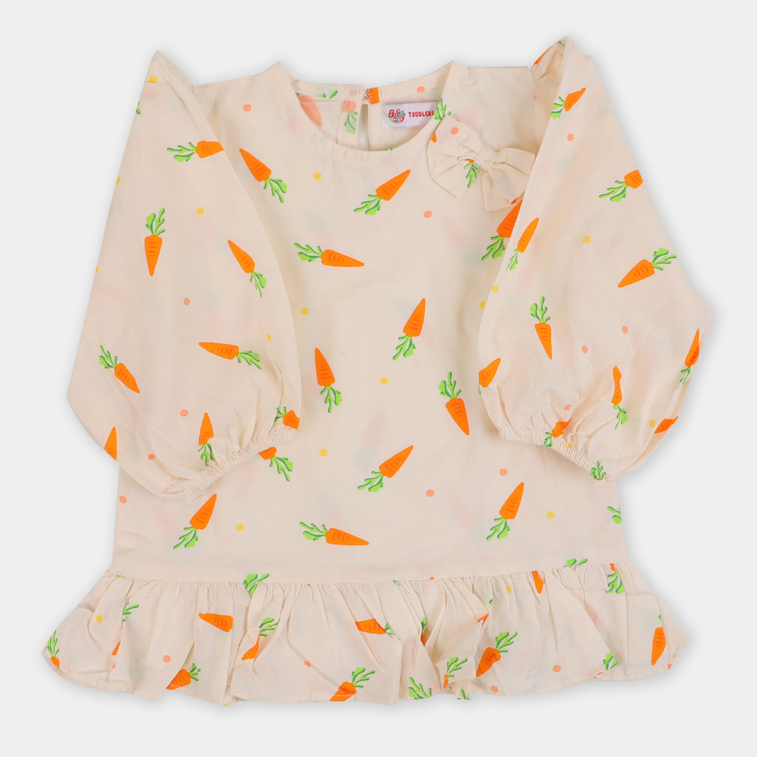 Girls Casual Top Carrot- Cream