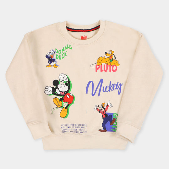 Boys Sweatshirt Cartoon Character - Winter White