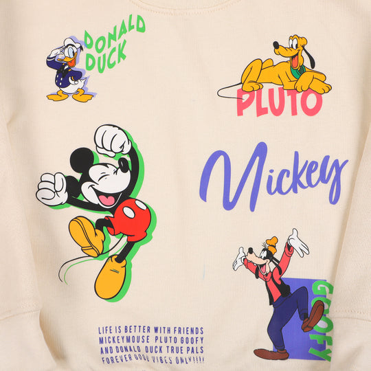 Boys Sweatshirt Cartoon Character - Winter White