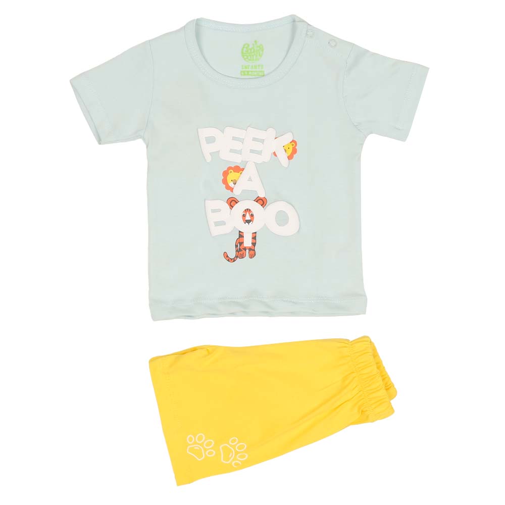 Infant Boys Knitted Suits Peek A Boo - Teal