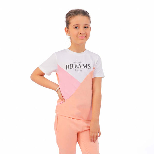 Girls 2 Piece Suit Dreams - Peach