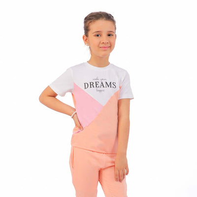 Girls 2 Piece Suit Dreams - Peach