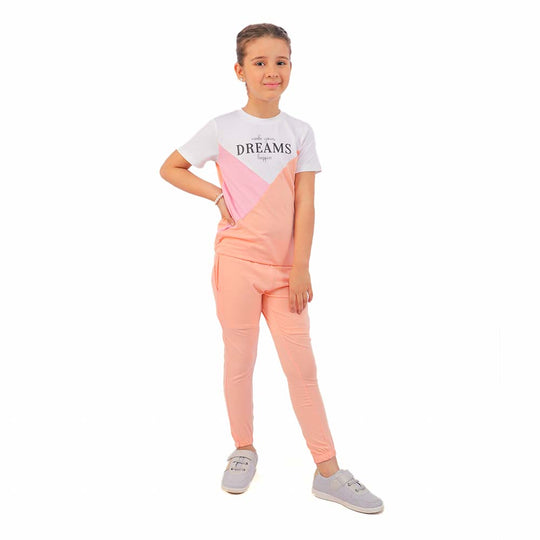 Girls 2 Piece Suit Dreams - Peach