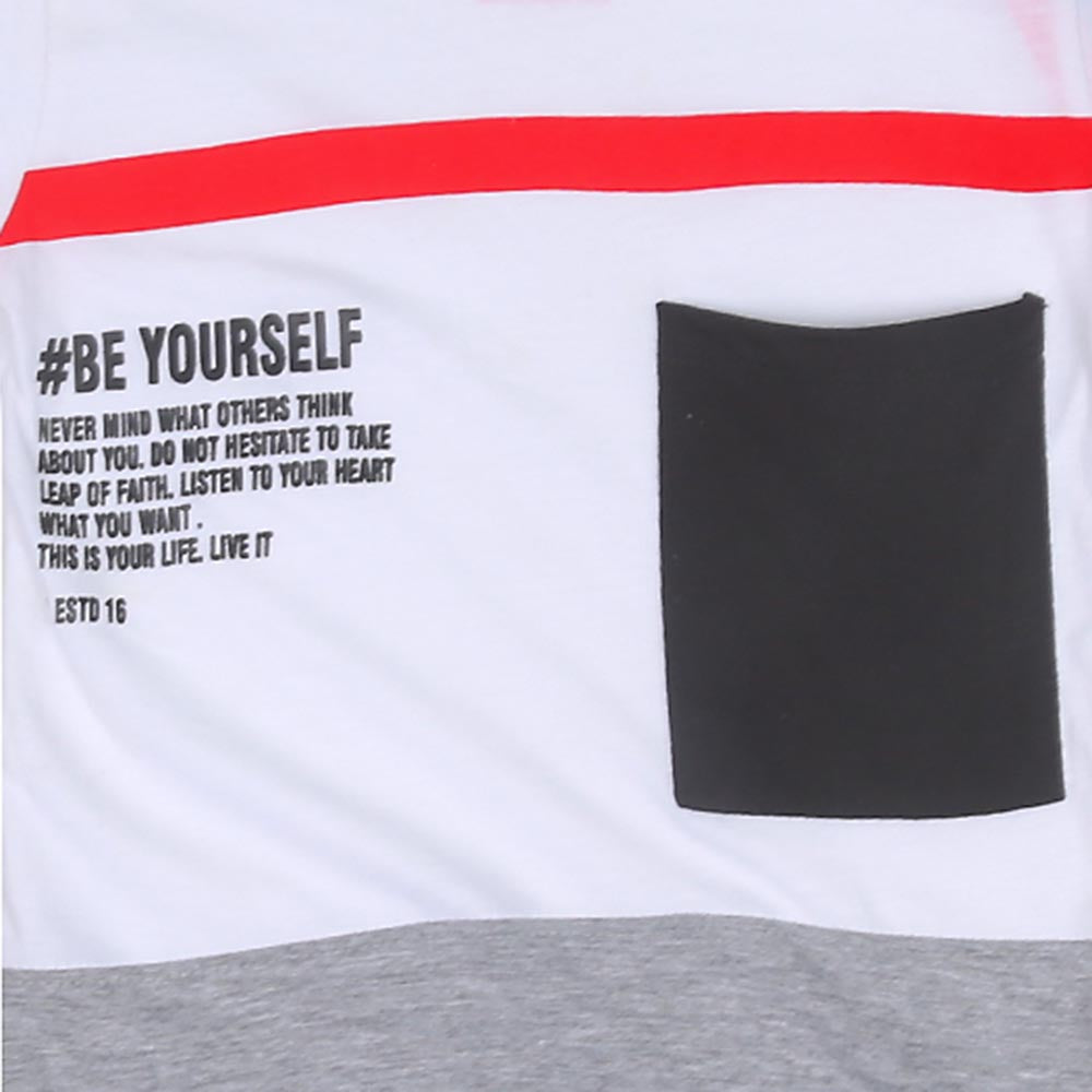 Boys Cotton T-Shirt Be Yourself - White