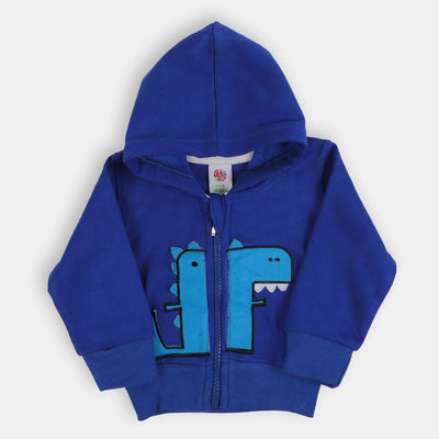 Infant Boys Knitted Hooded Jacket Dino - Royal Blue